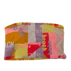 Aerie Colorful Text Bandeau Bikini Top